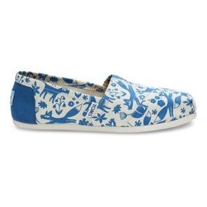 TOMS Classics - Blue & Birch Foxes Slip-ons